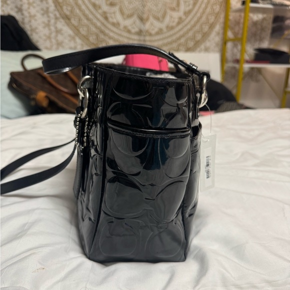 Coach Black Patent Leather Tote Bag - Picture 3 of 12